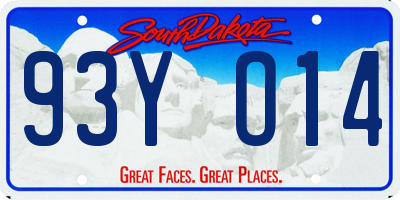 SD license plate 93YO14