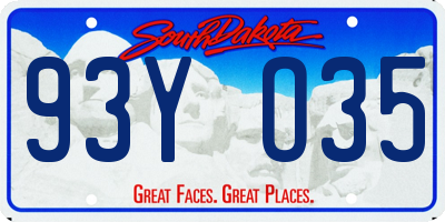 SD license plate 93YO35