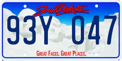 SD license plate 93YO47