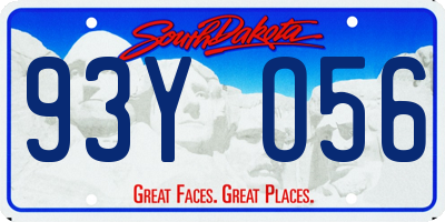 SD license plate 93YO56