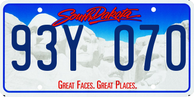 SD license plate 93YO70