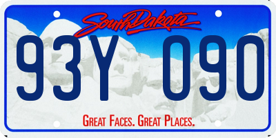 SD license plate 93YO90
