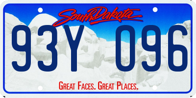 SD license plate 93YO96