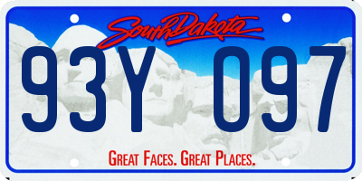 SD license plate 93YO97