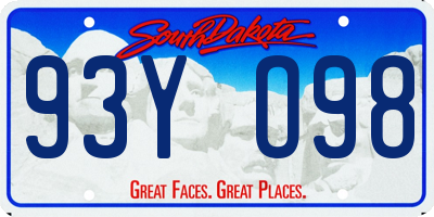 SD license plate 93YO98