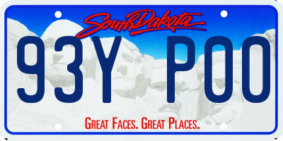 SD license plate 93YP00