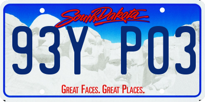 SD license plate 93YP03