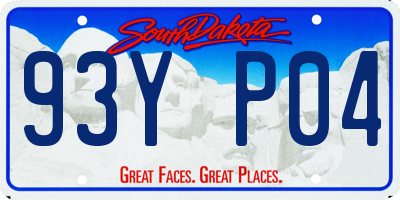 SD license plate 93YP04