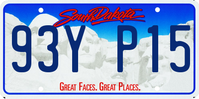 SD license plate 93YP15