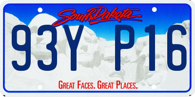SD license plate 93YP16
