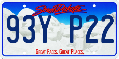 SD license plate 93YP22