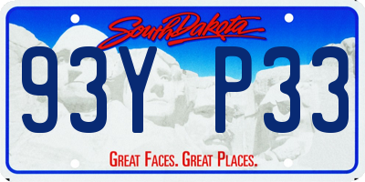 SD license plate 93YP33