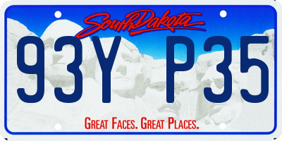 SD license plate 93YP35