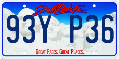 SD license plate 93YP36