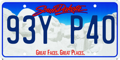 SD license plate 93YP40