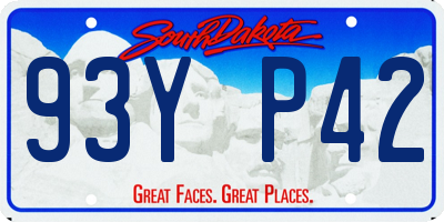 SD license plate 93YP42