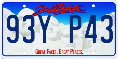 SD license plate 93YP43