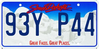 SD license plate 93YP44