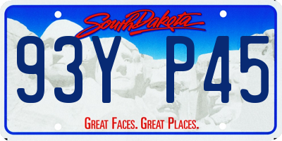SD license plate 93YP45