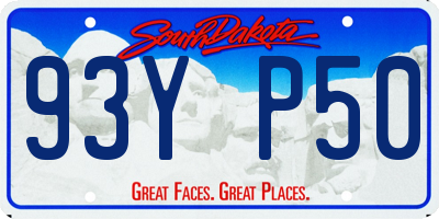 SD license plate 93YP50