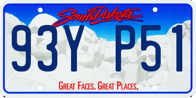 SD license plate 93YP51