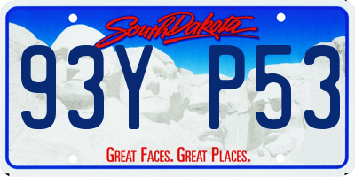 SD license plate 93YP53