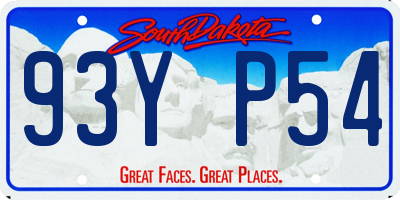 SD license plate 93YP54