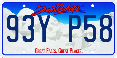 SD license plate 93YP58