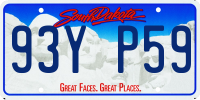 SD license plate 93YP59
