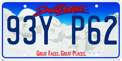 SD license plate 93YP62