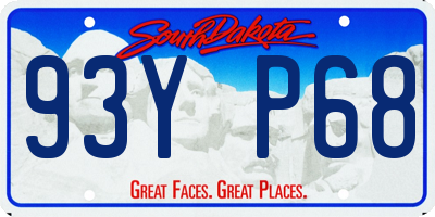 SD license plate 93YP68