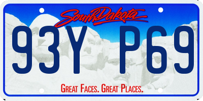 SD license plate 93YP69