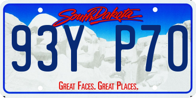 SD license plate 93YP70