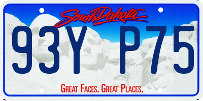 SD license plate 93YP75