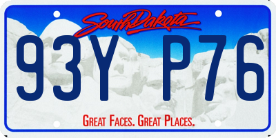 SD license plate 93YP76