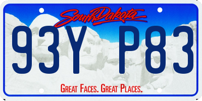 SD license plate 93YP83