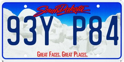 SD license plate 93YP84