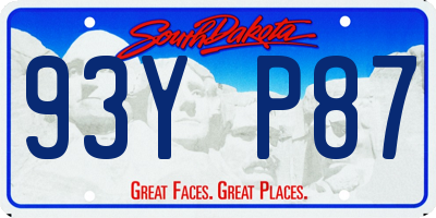 SD license plate 93YP87