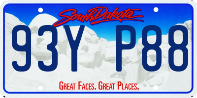 SD license plate 93YP88