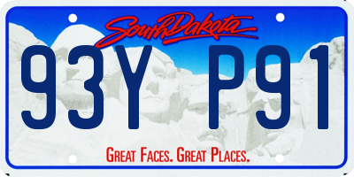 SD license plate 93YP91
