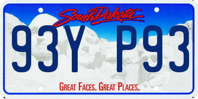 SD license plate 93YP93