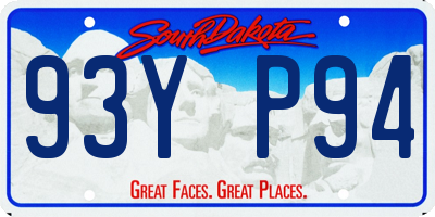 SD license plate 93YP94