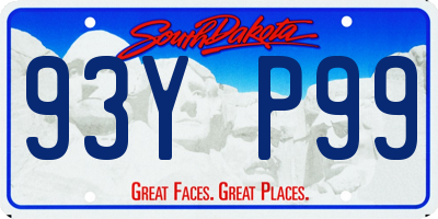 SD license plate 93YP99