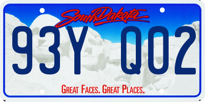 SD license plate 93YQ02