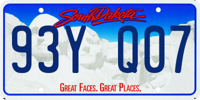 SD license plate 93YQ07