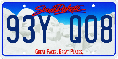 SD license plate 93YQ08