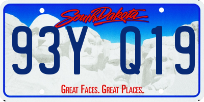 SD license plate 93YQ19