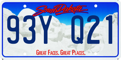 SD license plate 93YQ21