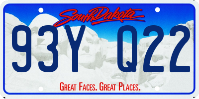 SD license plate 93YQ22