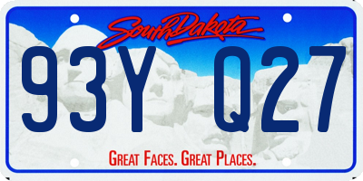 SD license plate 93YQ27